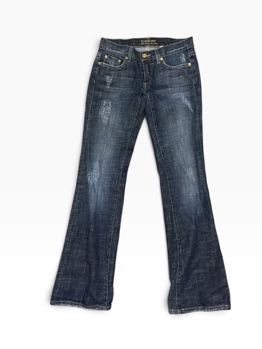 Vintage Y2K Bebe Premium Denim Low Rise Flare Jeans Size 25 Made in USA - Picture 2 of 14